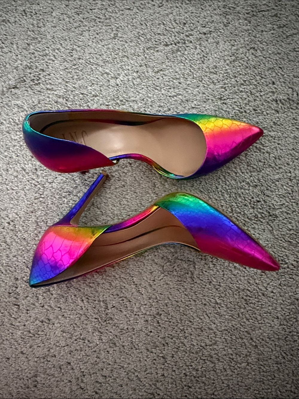 INC International Concepts Iridescent Rainbow Pointed-Toe Stiletto Pumps